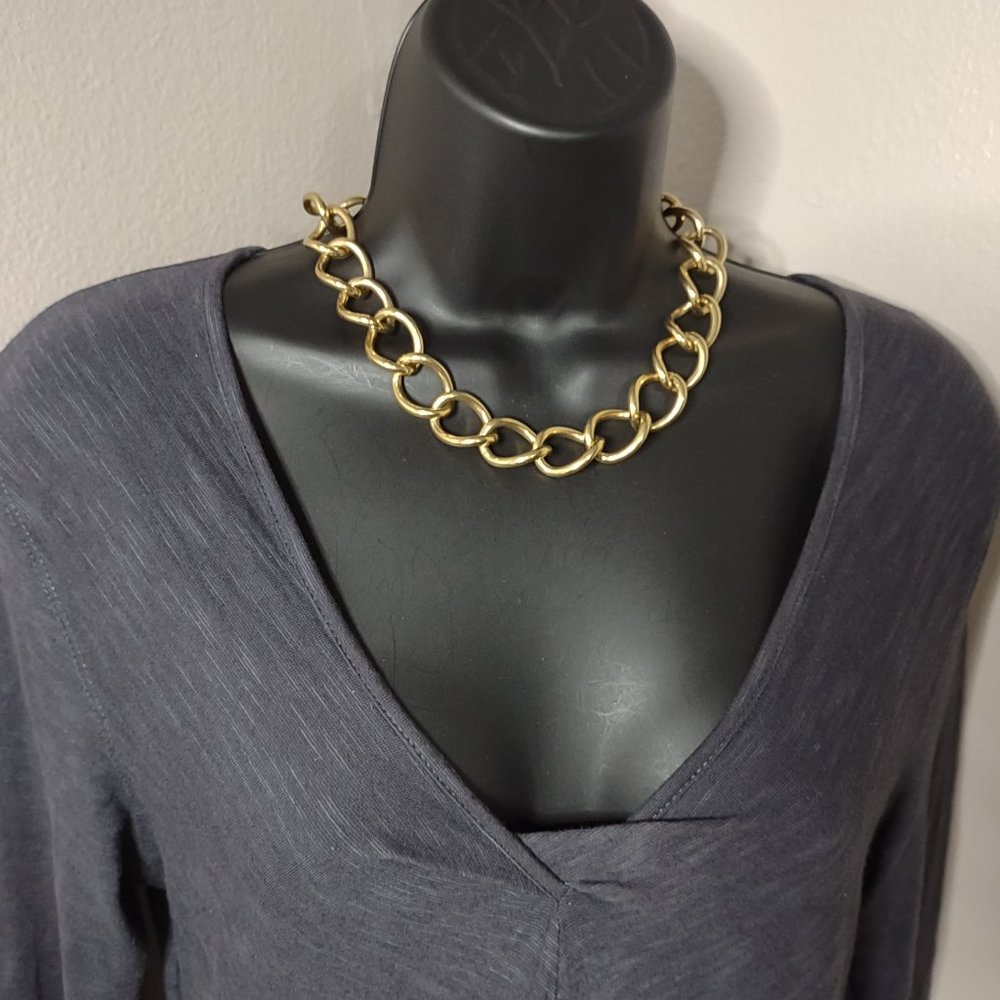 Heavy Gold Tone Monet Chain Necklace 17.5 Inches Long